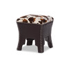 Baxton Studio Sally Patterned Faux Leather Upholstered Stool with Nailheads 119-6381